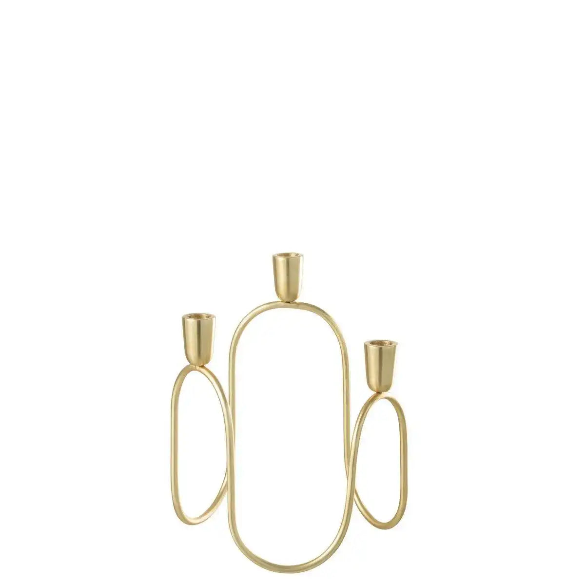 J-Line Kerzenhalter Tryo – Eisen/Aluminium – Gold - HomeDesign Knaus