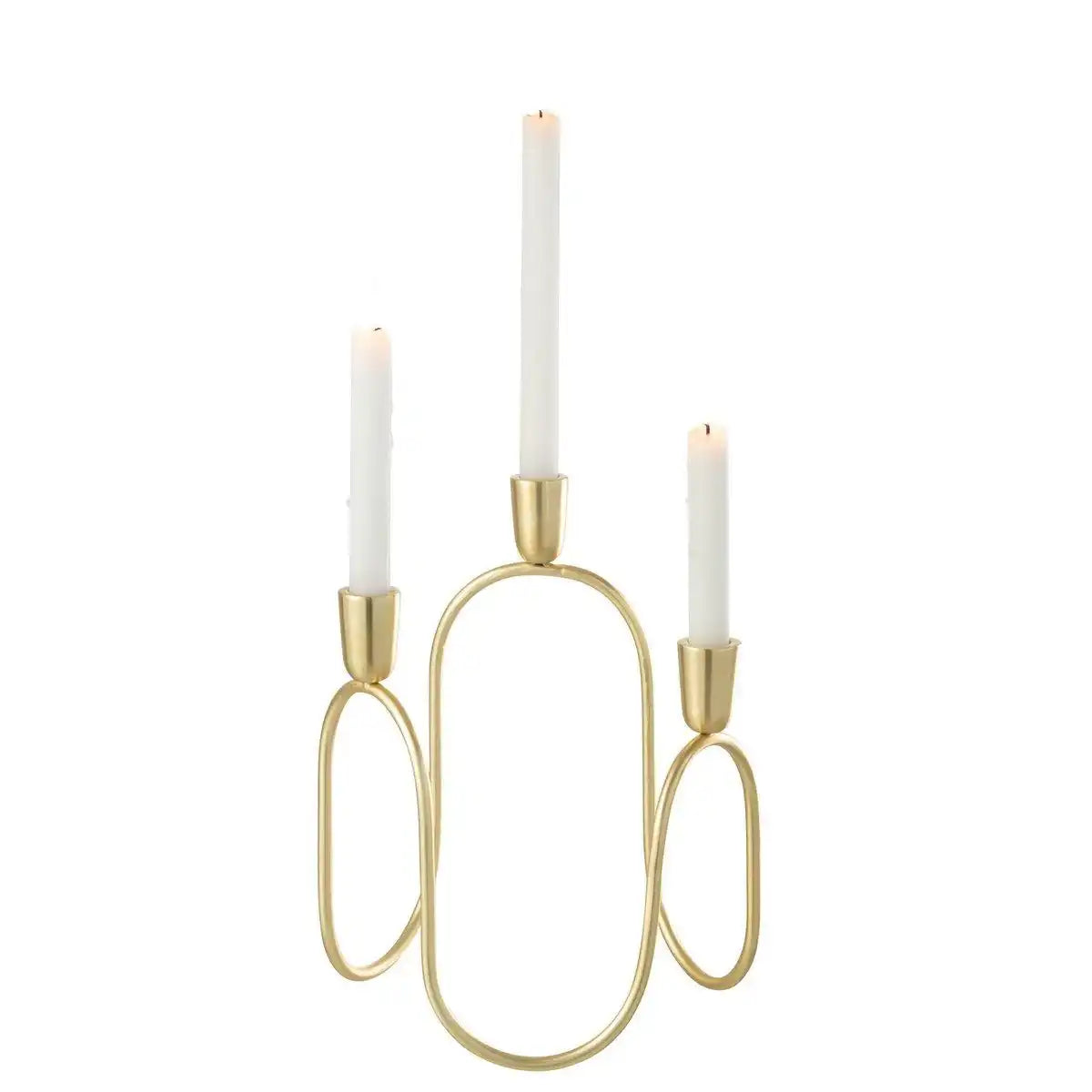 J-Line Kerzenhalter Tryo – Eisen/Aluminium – Gold - HomeDesign Knaus