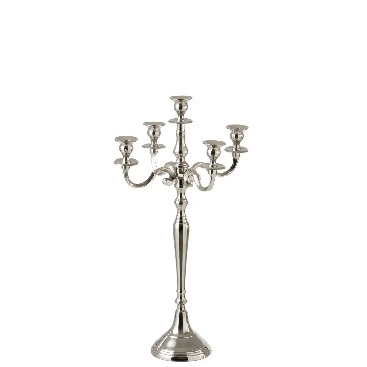 J-Line Kerzenständer 5-Arm Classic – Aluminium – Silber – klein - HomeDesign Knaus