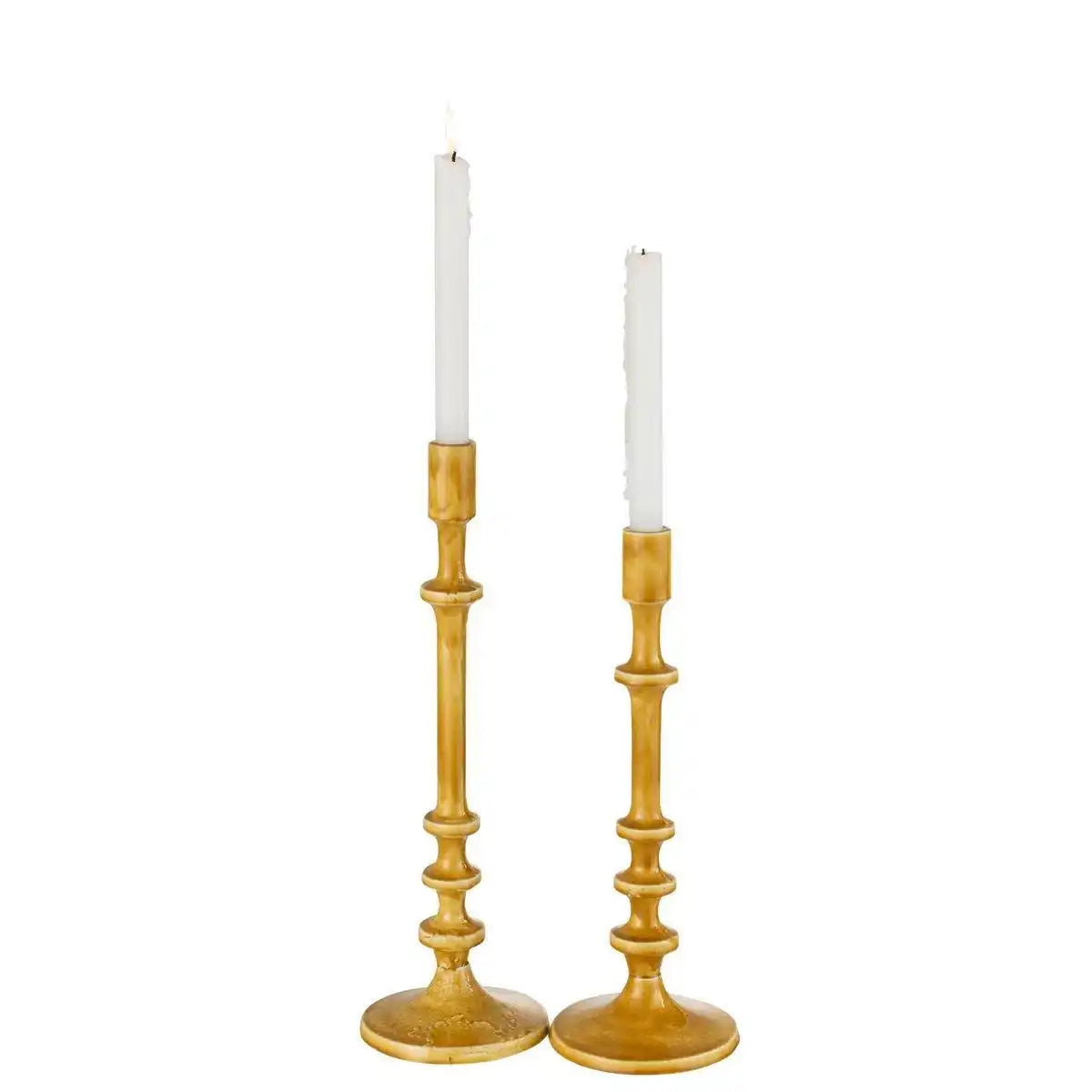 J-Line Kerzenständer Classic – Aluminium – Ocker – groß - HomeDesign Knaus