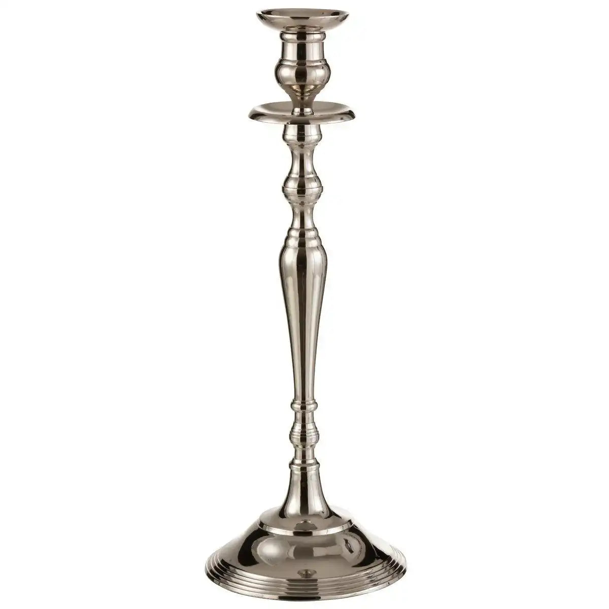 J-Line Kerzenständer Classic – Aluminium – Silber – groß - HomeDesign Knaus