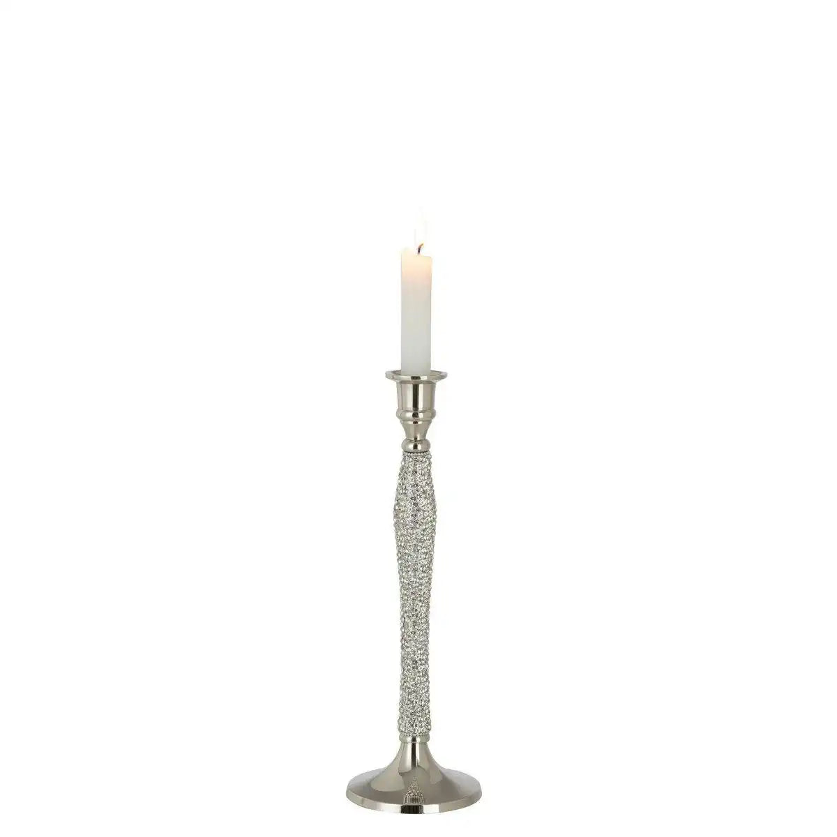 J-Line Kerzenständer Diamond – Aluminium – Silber – groß - HomeDesign Knaus
