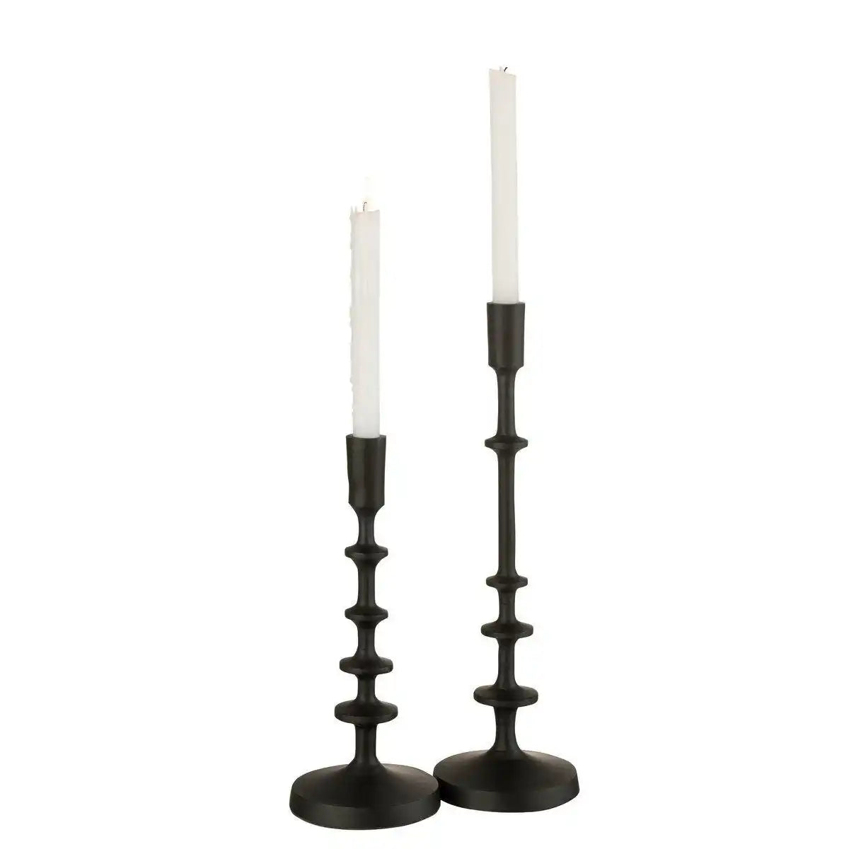 J-Line Kerzenständer Izy – Aluminium – Schwarz – groß - HomeDesign Knaus