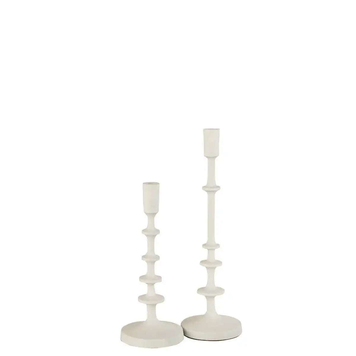 J-Line Kerzenständer Izy – Aluminium – Weiß – groß - HomeDesign Knaus