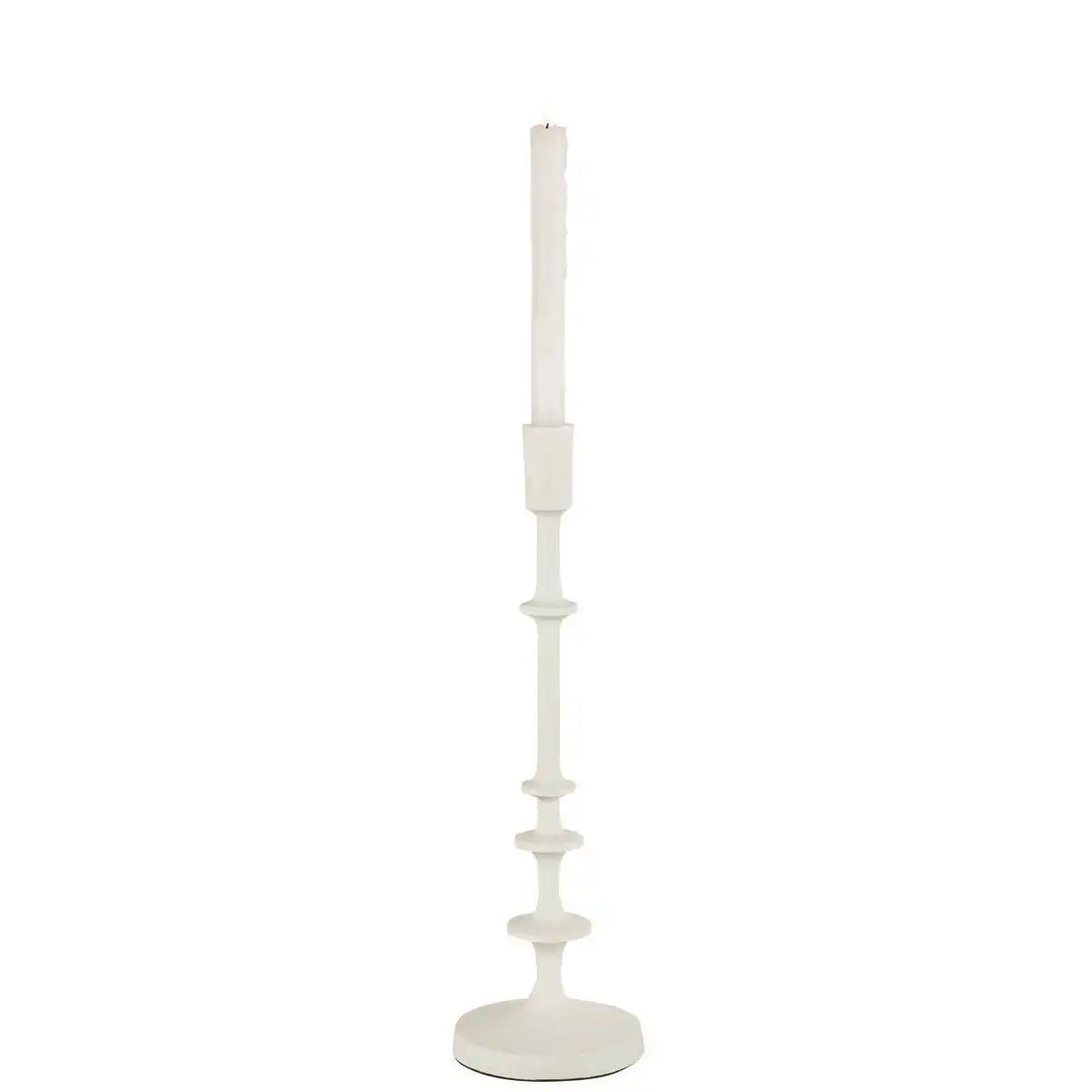 J-Line Kerzenständer Izy – Aluminium – Weiß – groß - HomeDesign Knaus