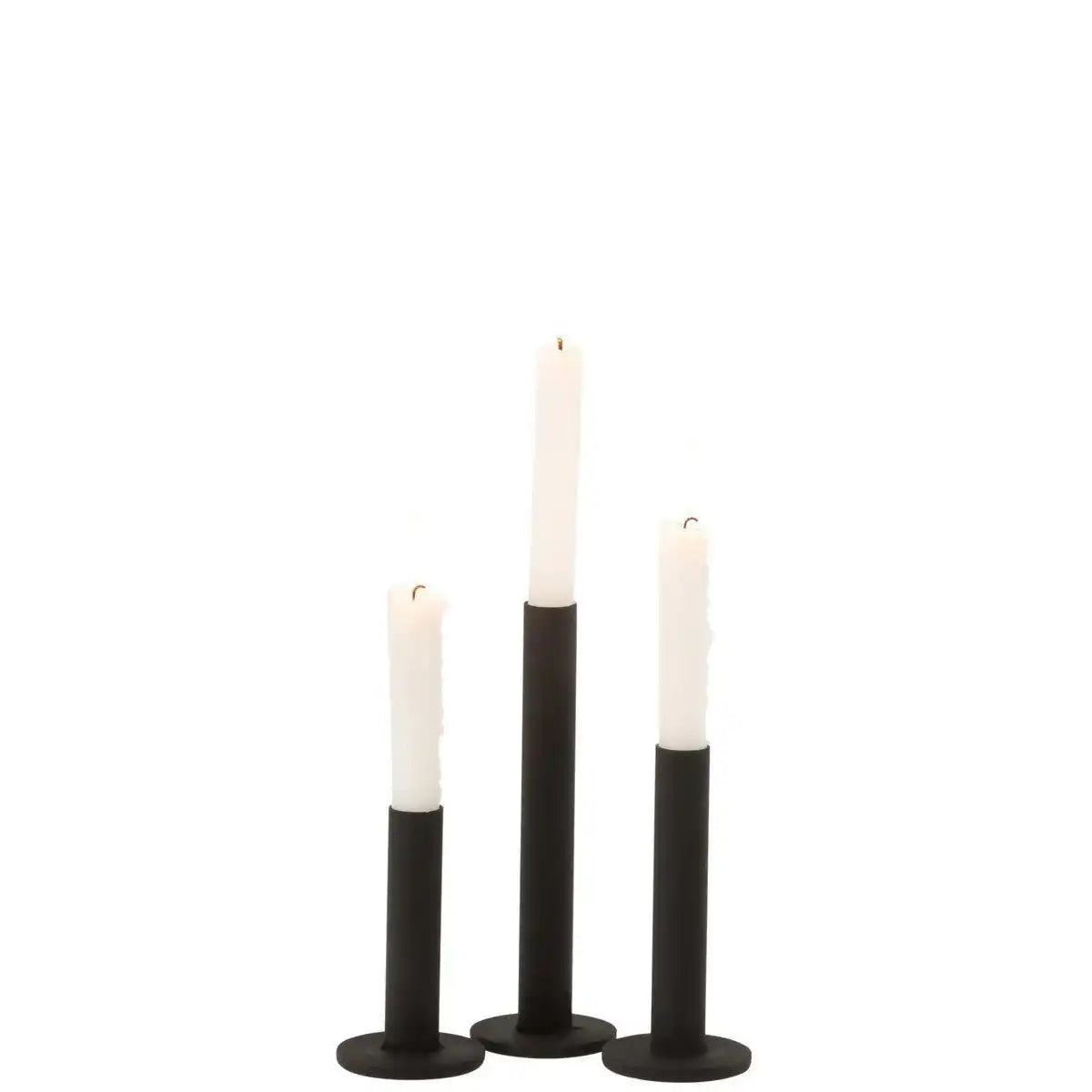 J-Line Kerzenständer Low Modern - Metall - Schwarz - 3 Stück - HomeDesign Knaus