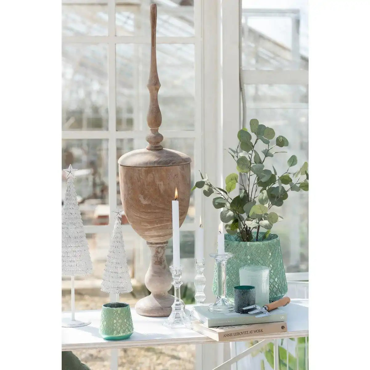 J-Line Kerzenständer Plain – Glas – transparent – groß - HomeDesign Knaus