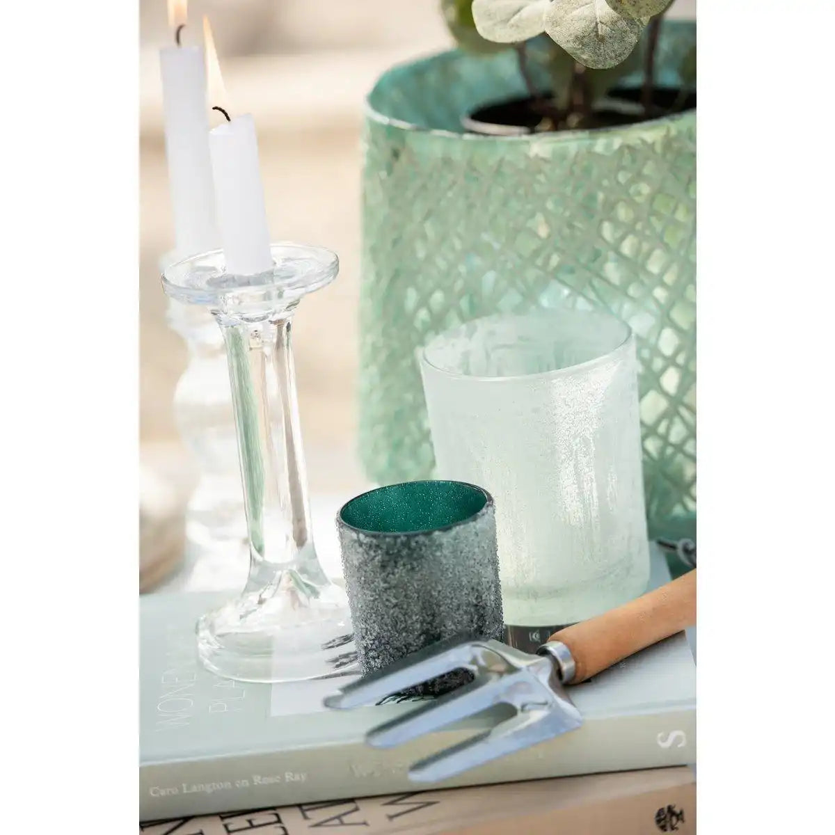 J-Line Kerzenständer Plain – Glas – transparent – groß - HomeDesign Knaus