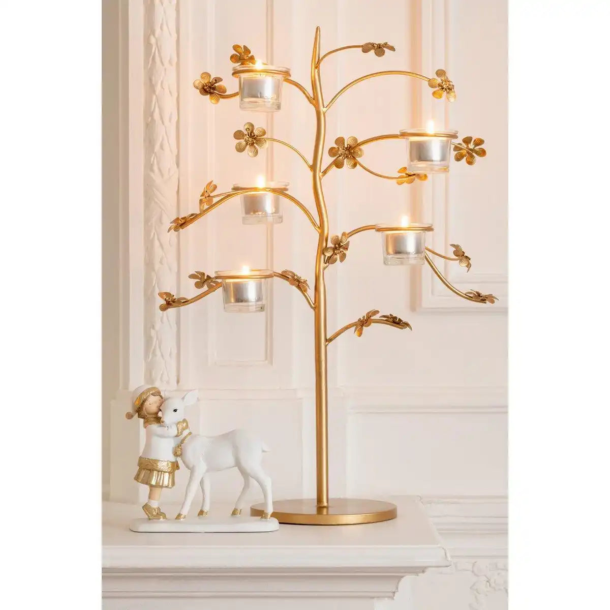 J-Line Kerzenständer Tisch - Metall - Gold - HomeDesign Knaus