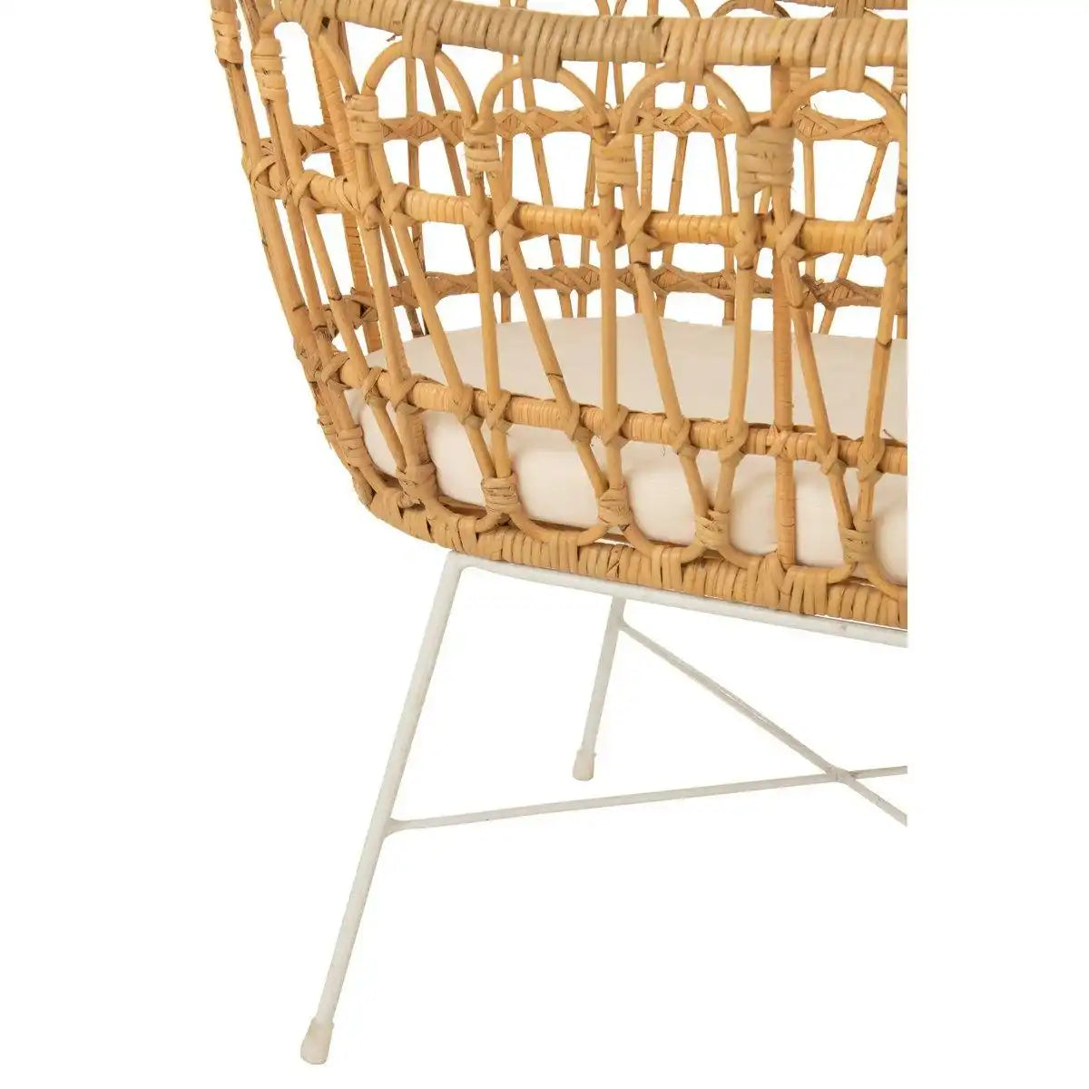 J-Line Kinderbett + Matratze – Rattan/Metall – Natur/Weiß - HomeDesign Knaus