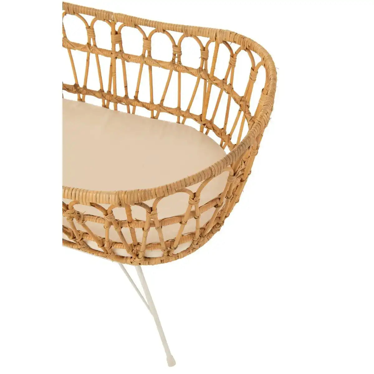 J-Line Kinderbett + Matratze – Rattan/Metall – Natur/Weiß - HomeDesign Knaus