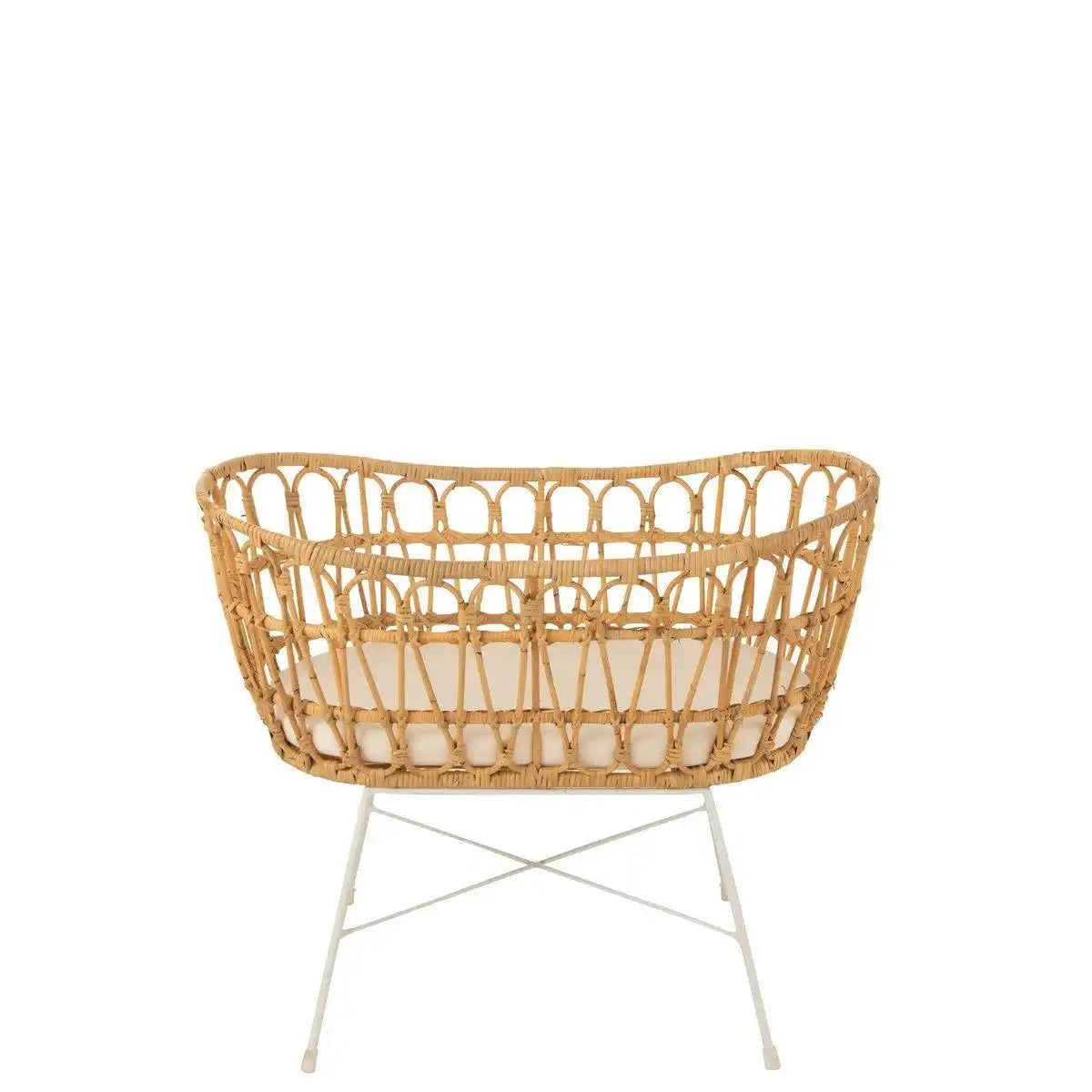 J-Line Kinderbett + Matratze – Rattan/Metall – Natur/Weiß - HomeDesign Knaus