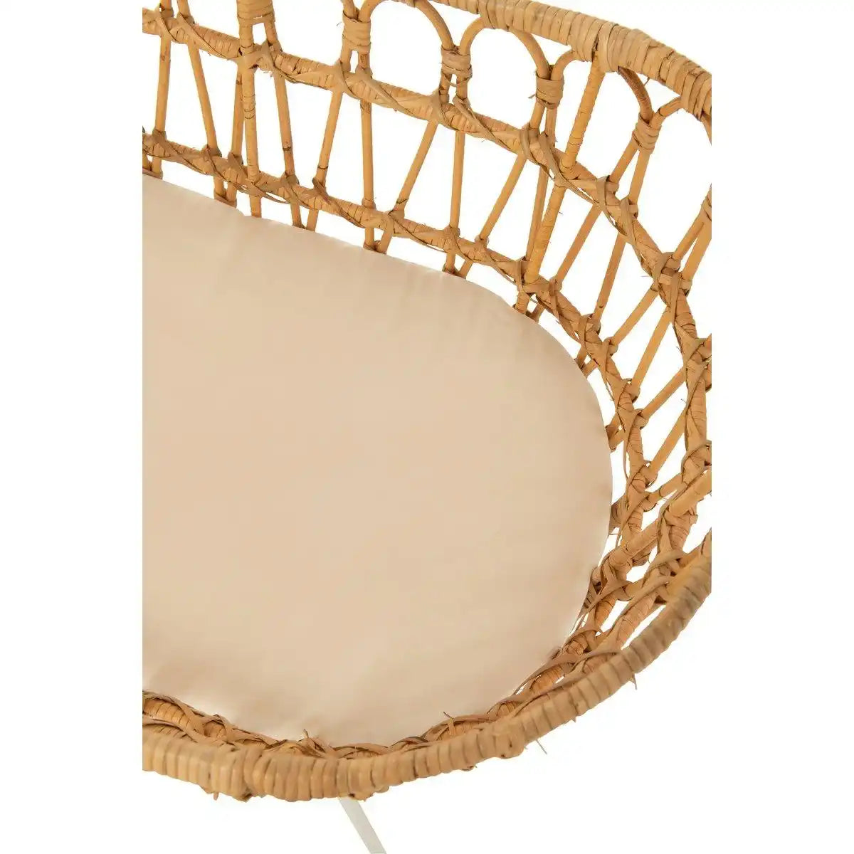 J-Line Kinderbett + Matratze – Rattan/Metall – Natur/Weiß - HomeDesign Knaus