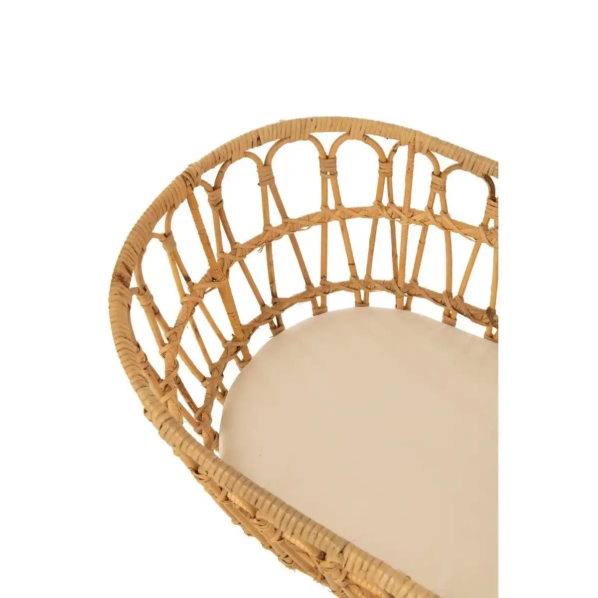 J-Line Kinderbett + Matratze – Rattan/Metall – Natur/Weiß - HomeDesign Knaus