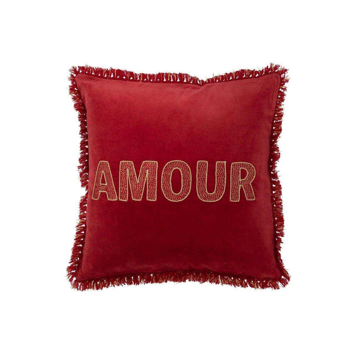 J-Line Kissen Amour - Textil - Rot/Gold - HomeDesign Knaus