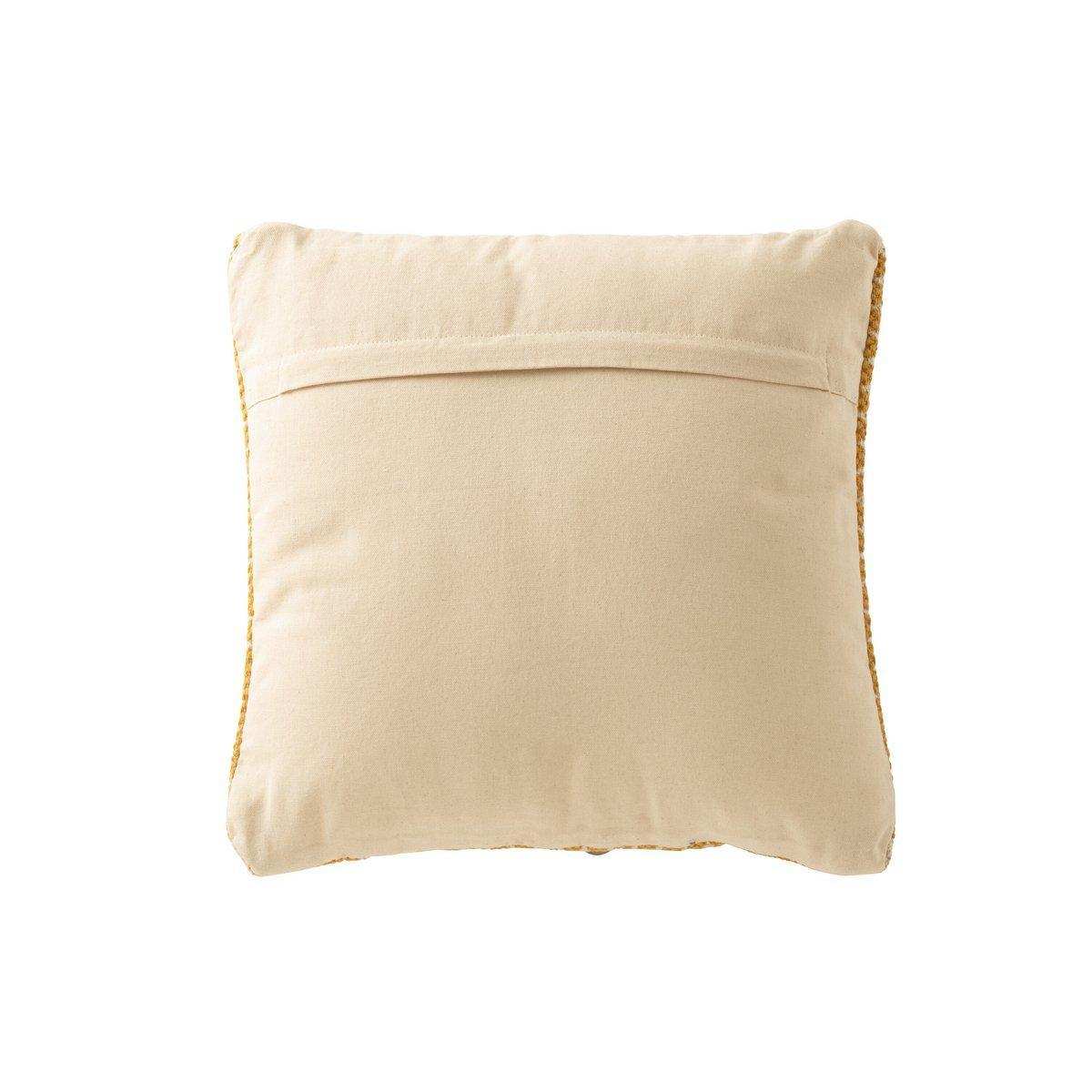 J-Line Kissen Bali – Baumwolle – Weiß/Ocker - HomeDesign Knaus