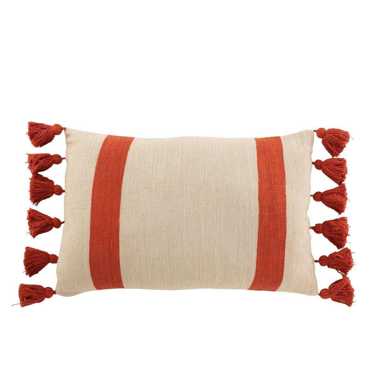 J-Line Kissen Beach Grooves Rechteck – Baumwolle – Koralle - HomeDesign Knaus