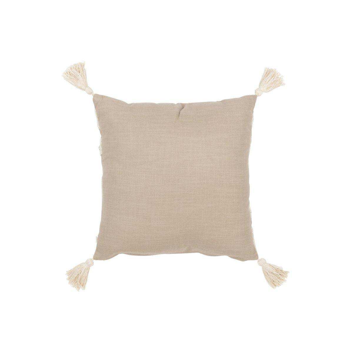 J-Line Kissen Blumen/Blätter – Baumwolle – Taupe/Beige - HomeDesign Knaus