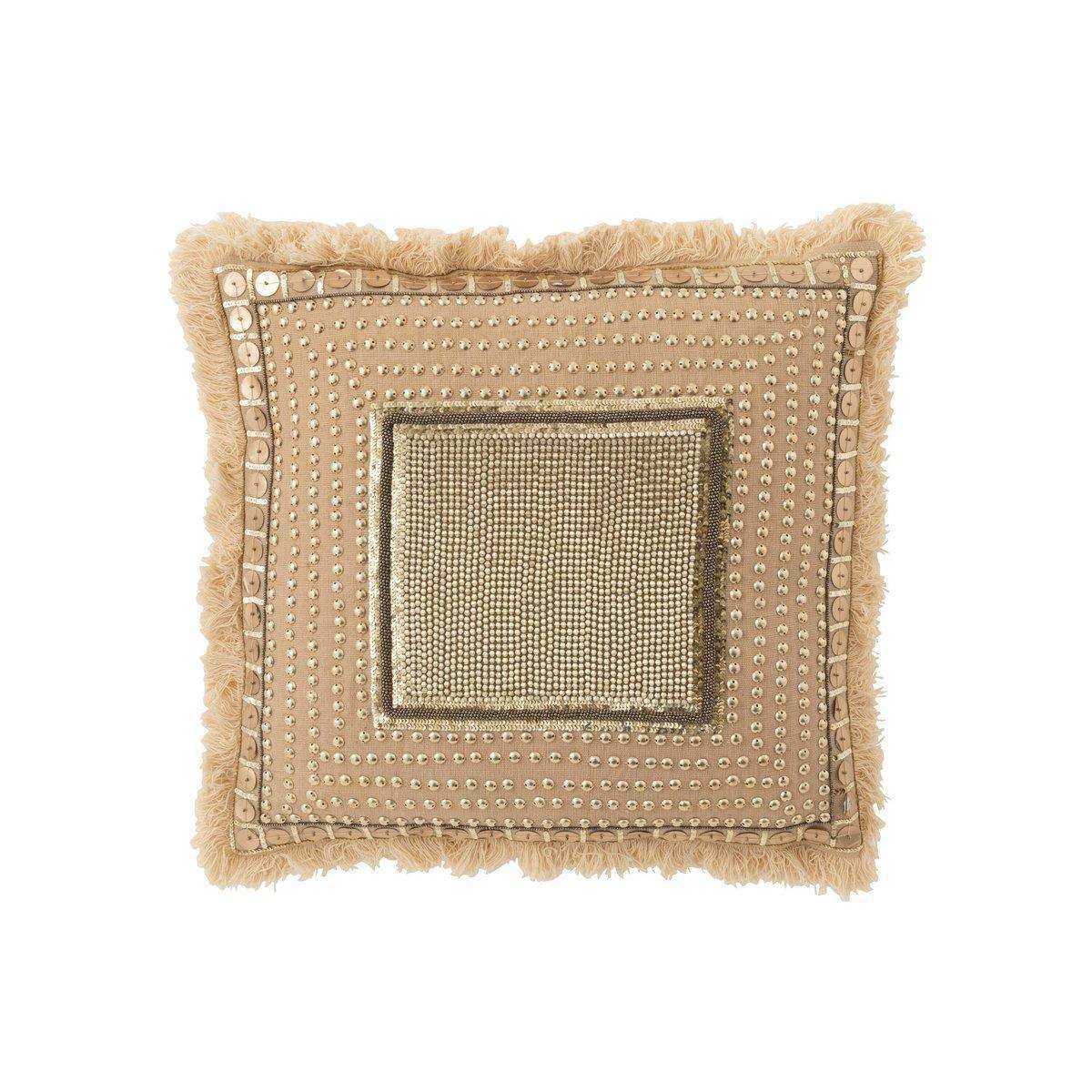 J-Line Kissen Board Ibiza - Baumwolle - Beige/Weiß - HomeDesign Knaus
