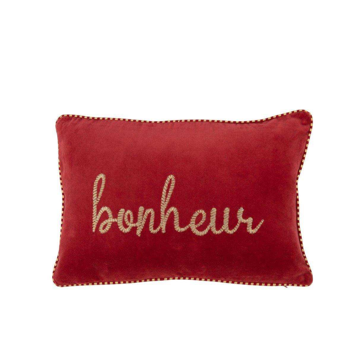 J-Line Kissen Bonheur - Textil - Rot/Gold - HomeDesign Knaus
