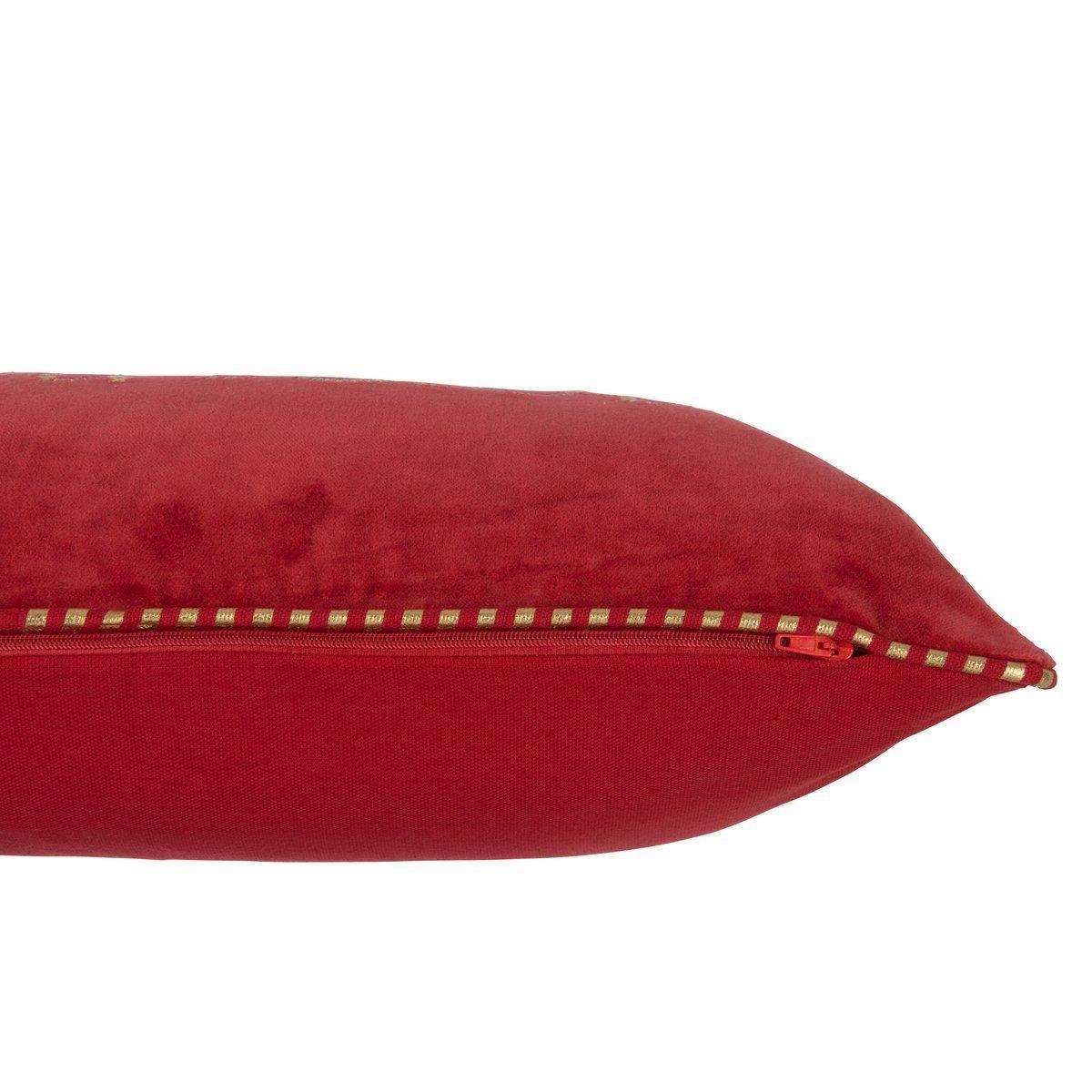 J-Line Kissen Bonheur - Textil - Rot/Gold - HomeDesign Knaus