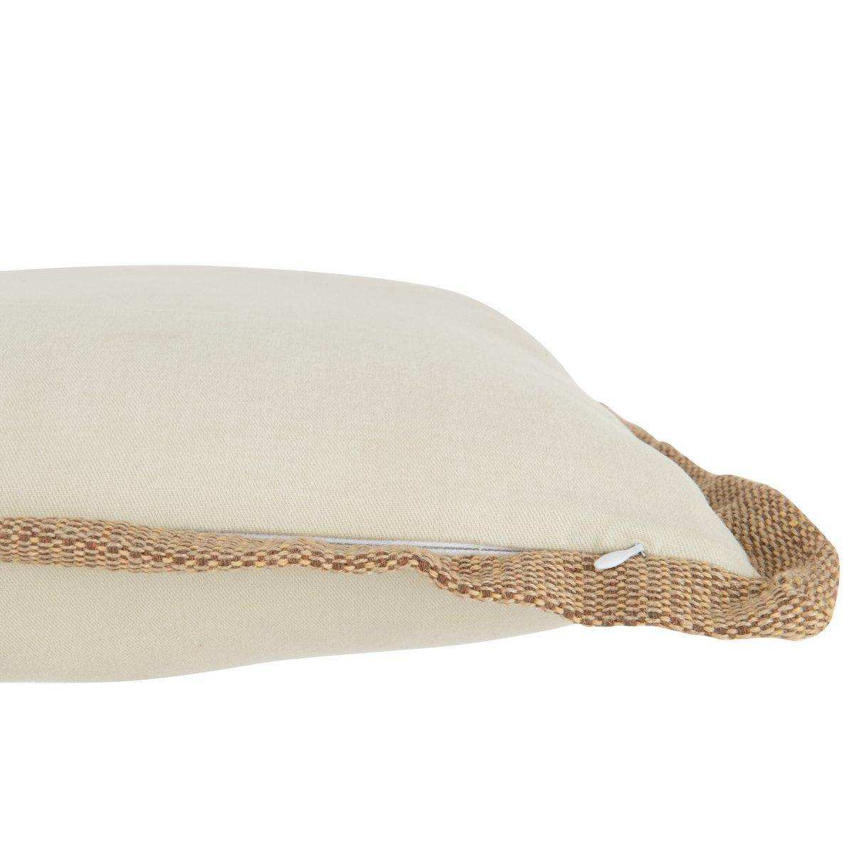 J-Line Kissen Border Woven Square – Polyester – Beige - HomeDesign Knaus