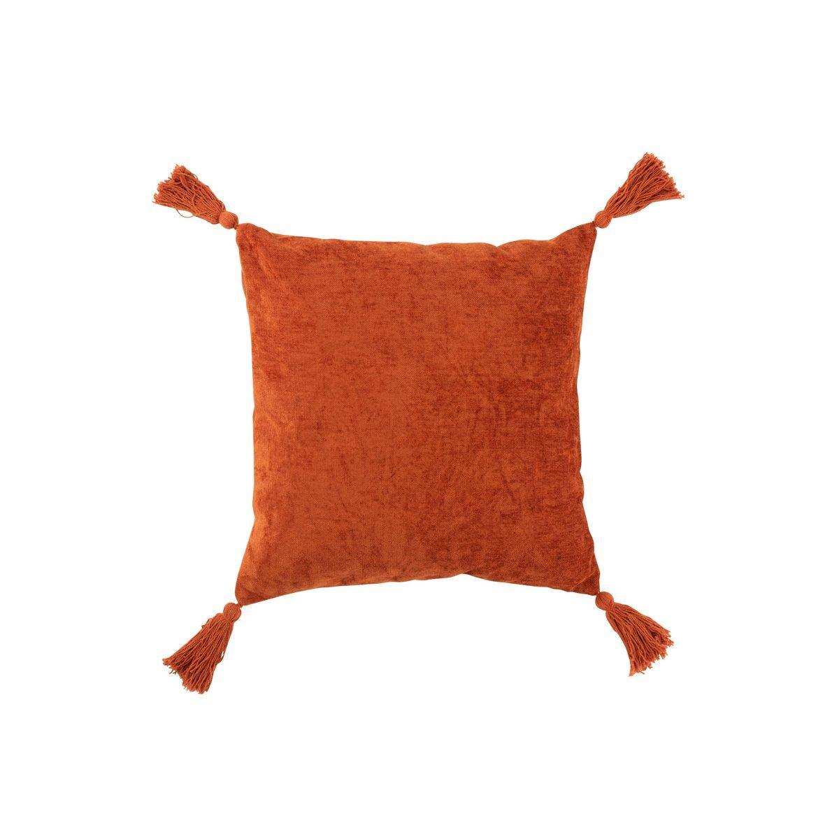 J-Line Kissen Brush Square – Baumwolle – Orange - HomeDesign Knaus