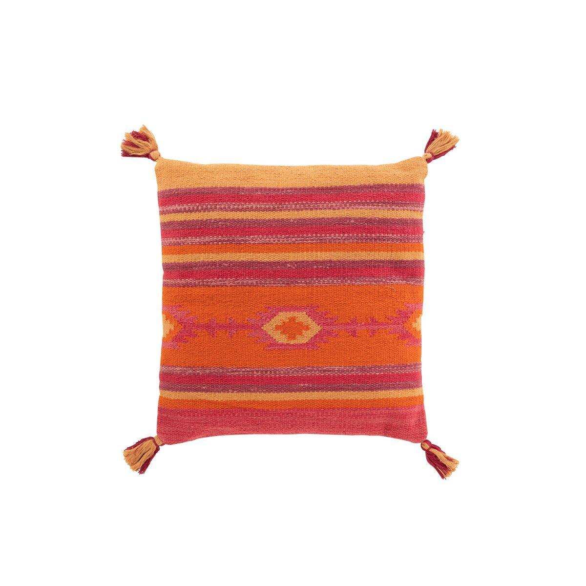 J-Line Kissen Cheerful Ethnic Rectangle Cotton Pink / Purple - HomeDesign Knaus