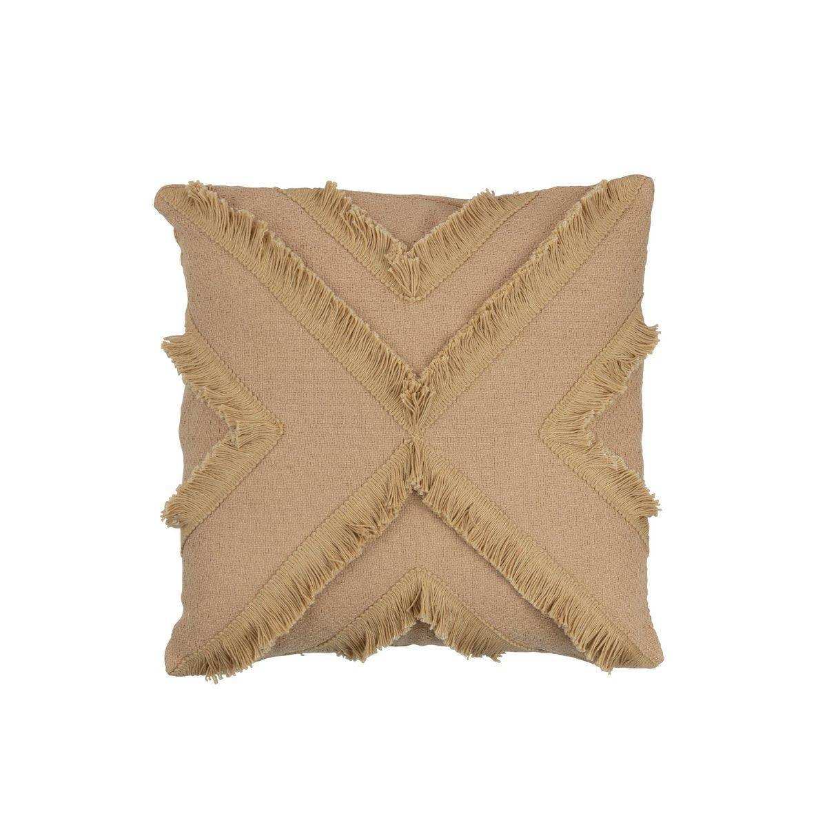 J-Line Kissen Cross Square – Polyester – Beige - HomeDesign Knaus
