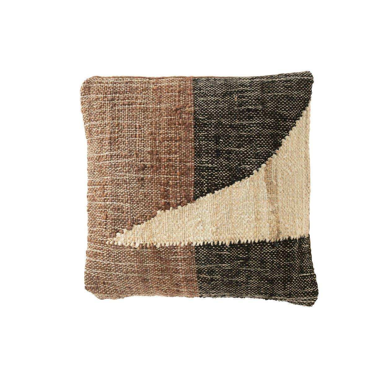 J-Line Kissen Dakar – Polyester – Creme/Braun - HomeDesign Knaus
