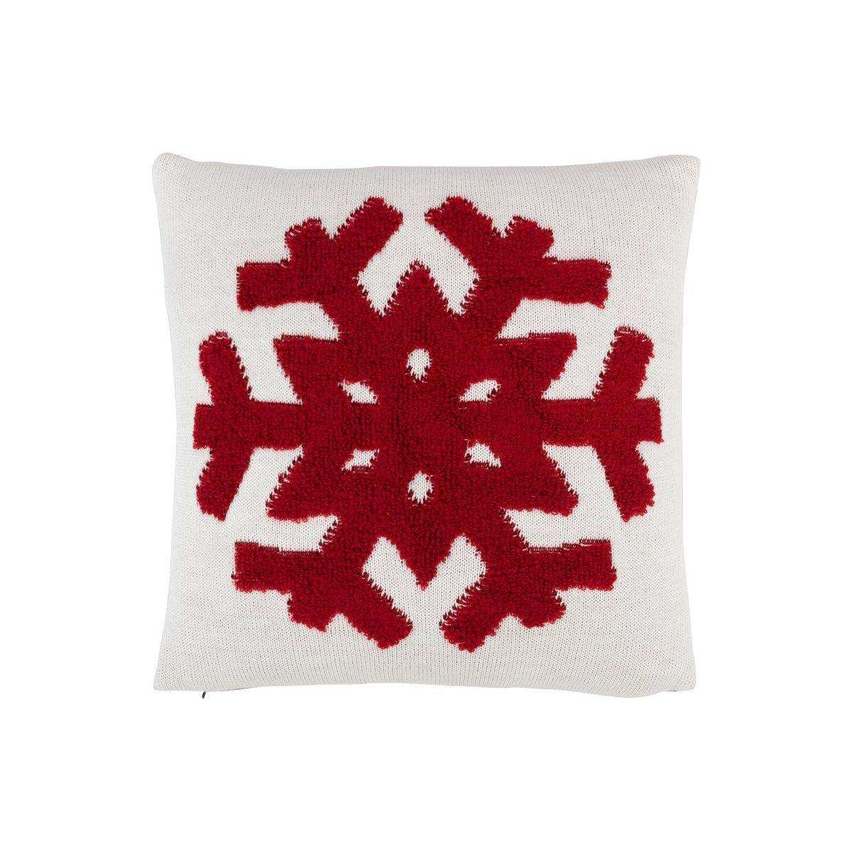 J-Line Kissen Eiszapfen Acryl/Polyester Rot/Weiß - HomeDesign Knaus