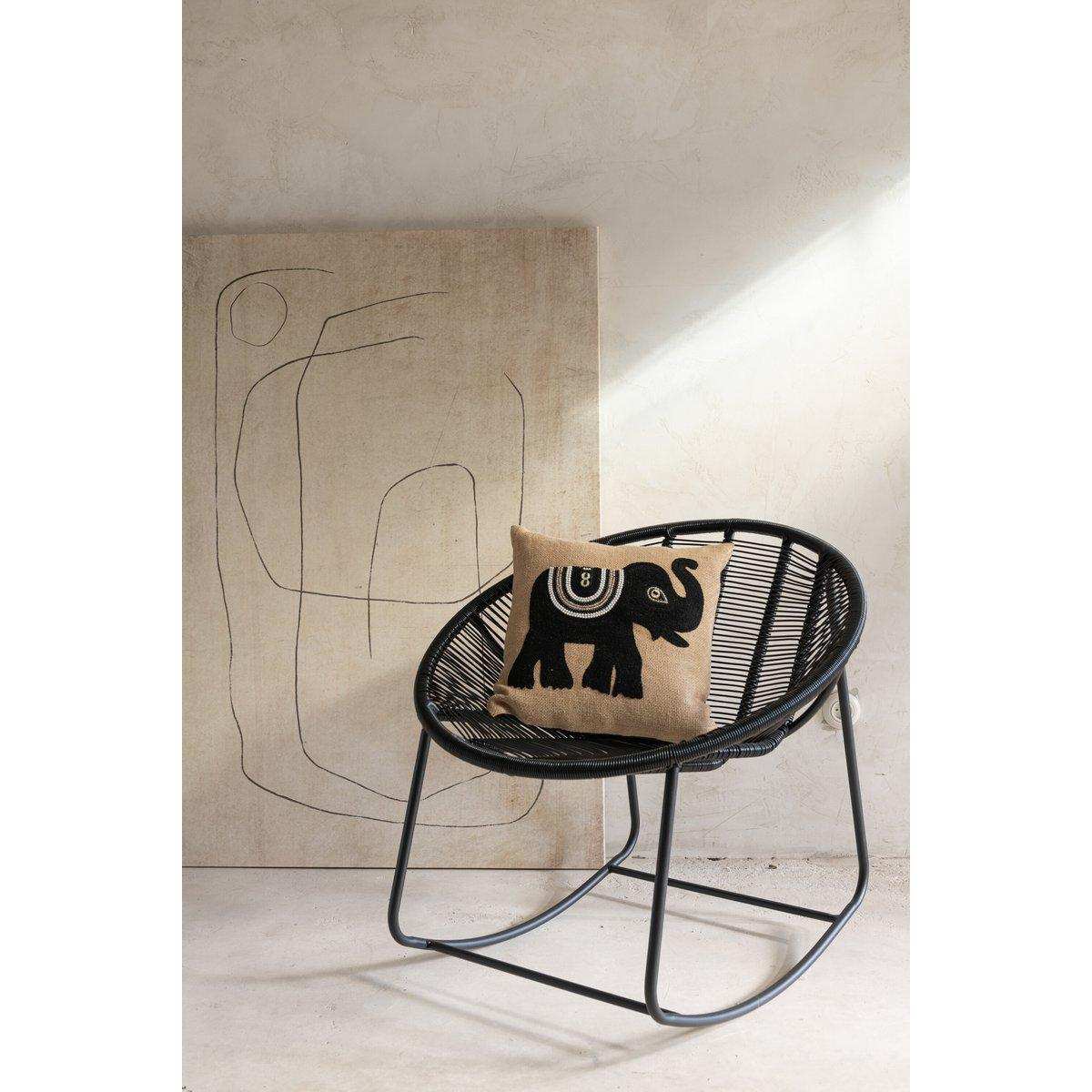 J-Line Kissen Elefant - Textil - Natur/Schwarz - klein - HomeDesign Knaus
