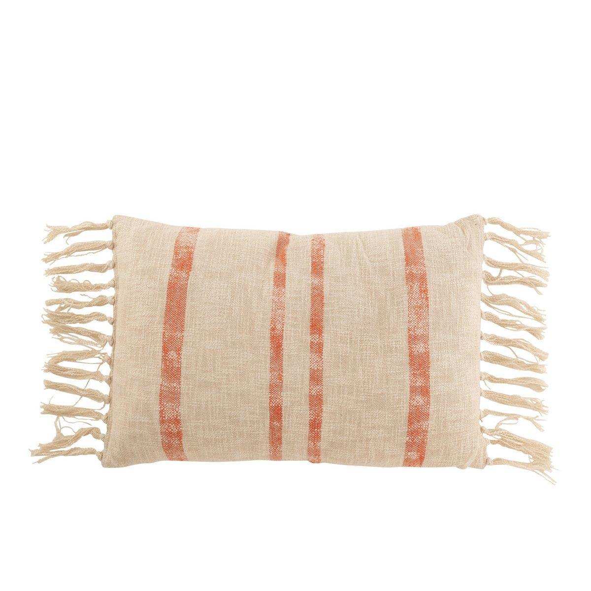 J-Line Kissen Emma Square – Baumwolle – Orange – groß - HomeDesign Knaus