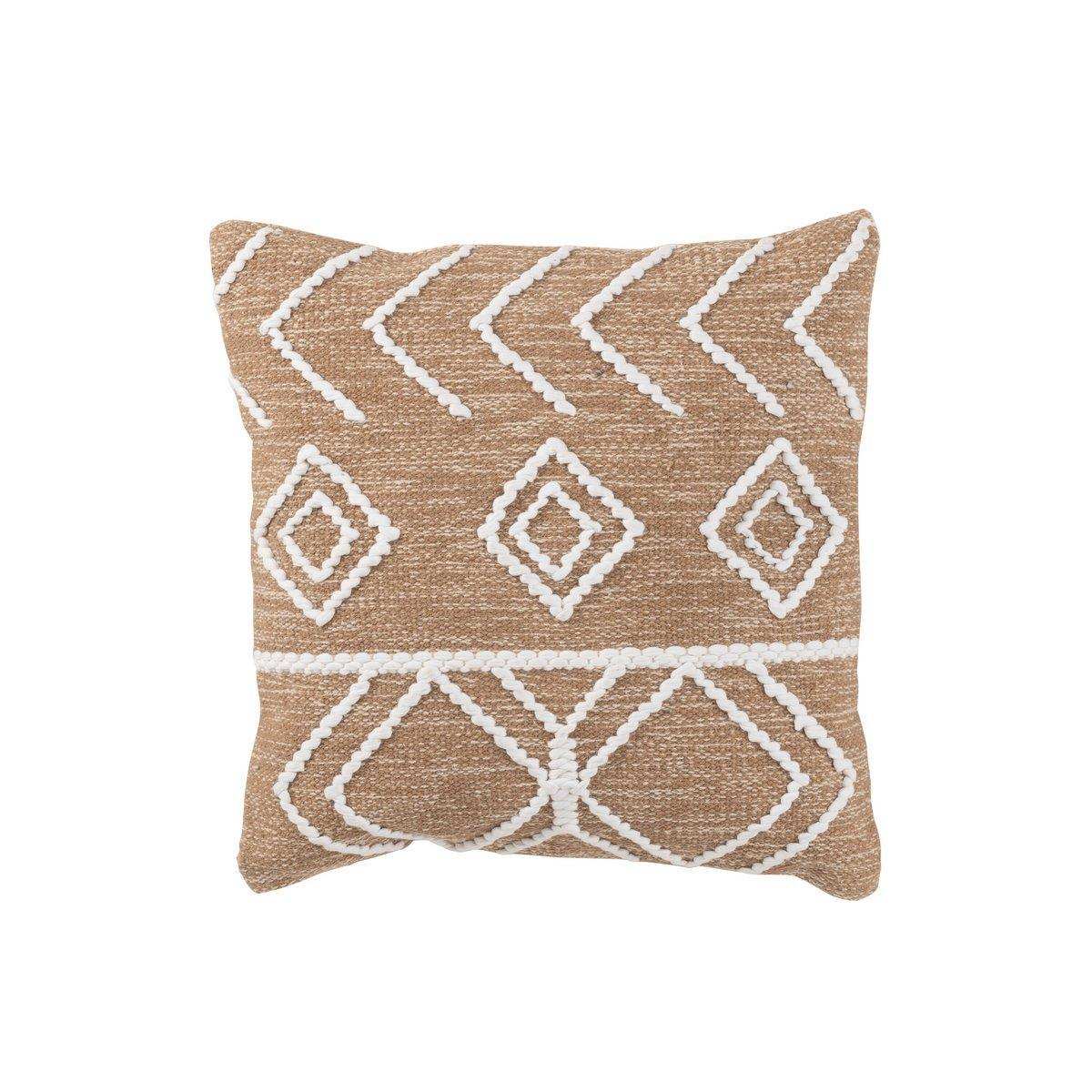 J-Line Kissen Ethnic - Baumwolle - Beige/Weiß - HomeDesign Knaus