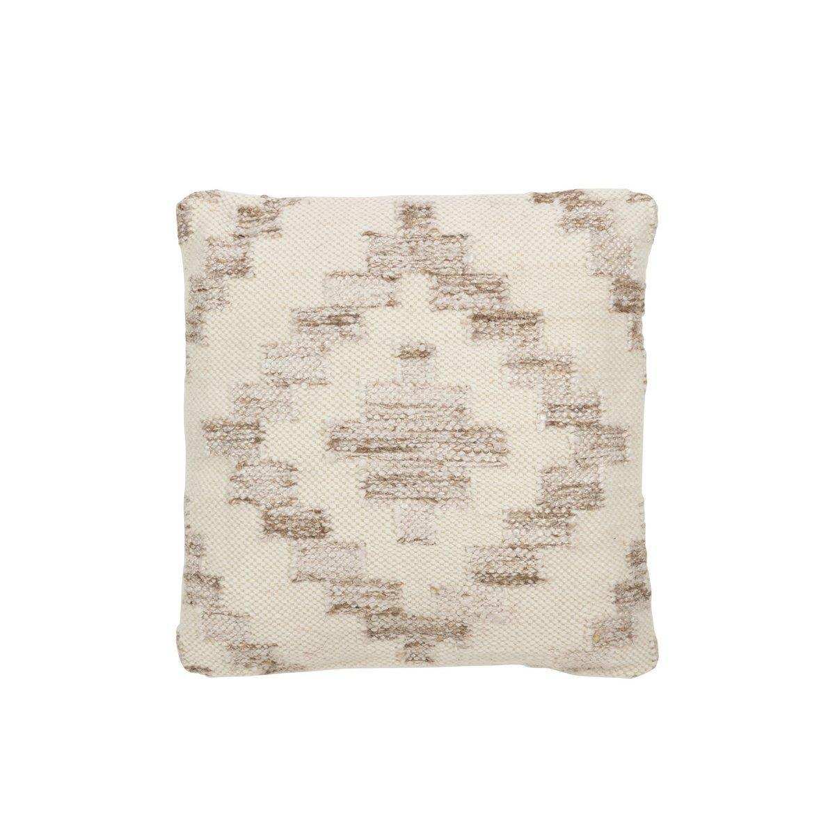 J-Line Kissen Ethnic Squares – Wolle/Baumwolle – Creme/Beige - HomeDesign Knaus