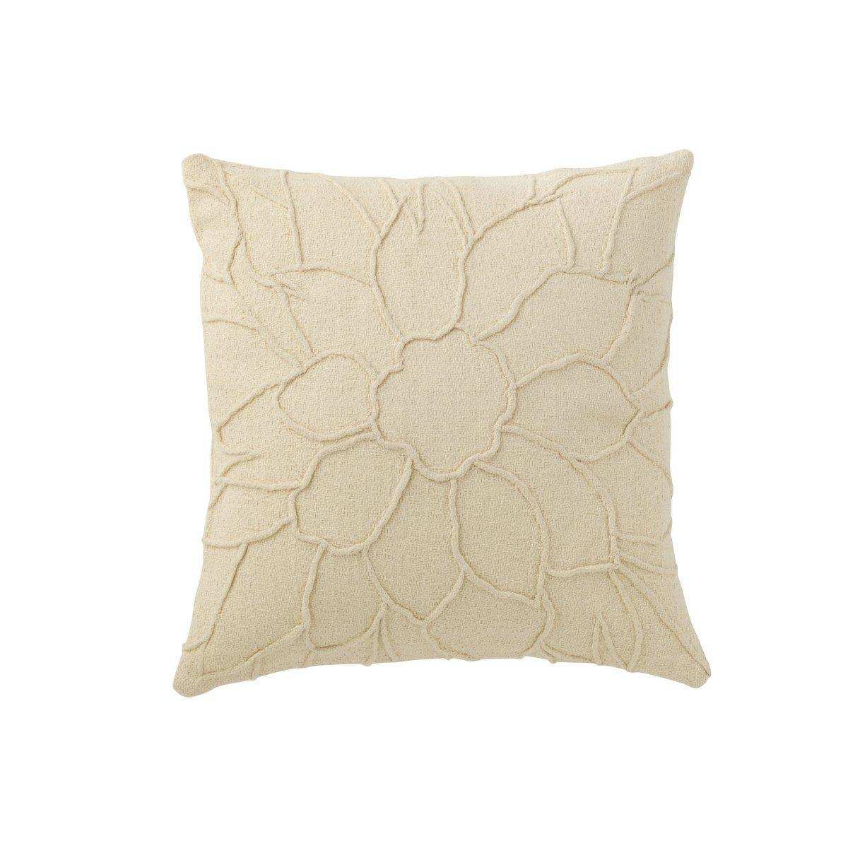 J-Line Kissen Flower - Textil - Weiß - HomeDesign Knaus