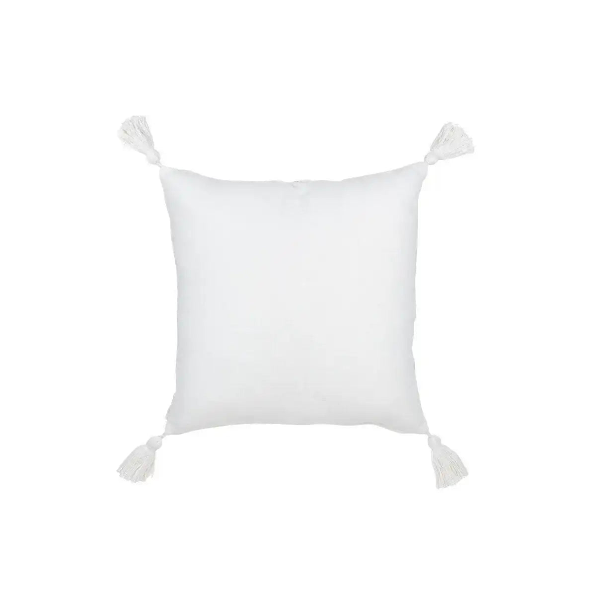 J-Line Kissen Flowers + Quasten – Baumwolle – Weiß - HomeDesign Knaus