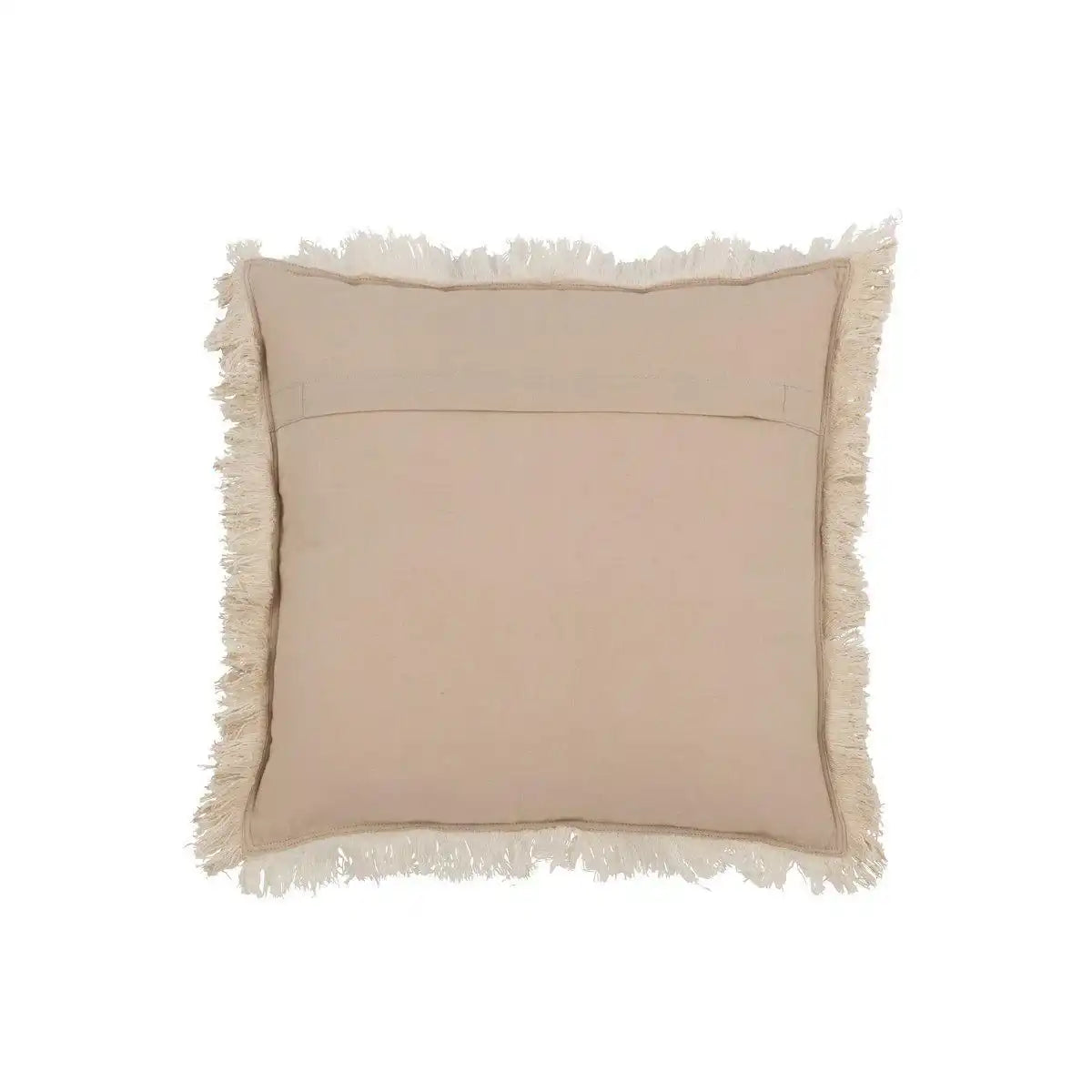 J-Line Kissen Fransen – Baumwoll-Musselin – Dunkelbeige - HomeDesign Knaus