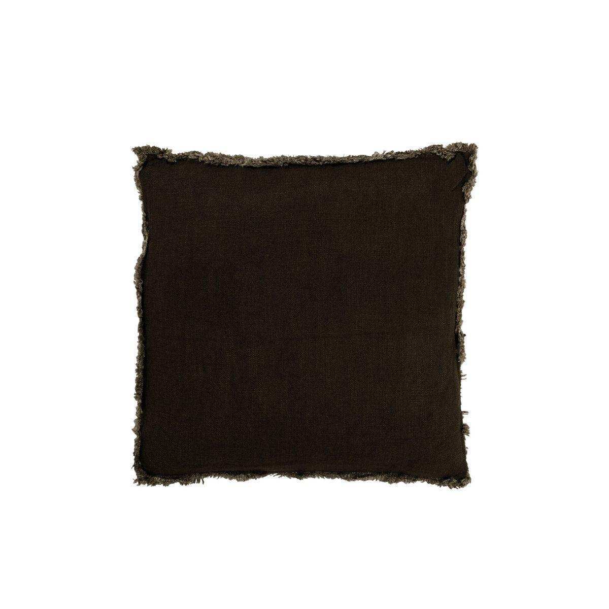 J-Line Kissen Fringe Square – Baumwolle – Grün - HomeDesign Knaus