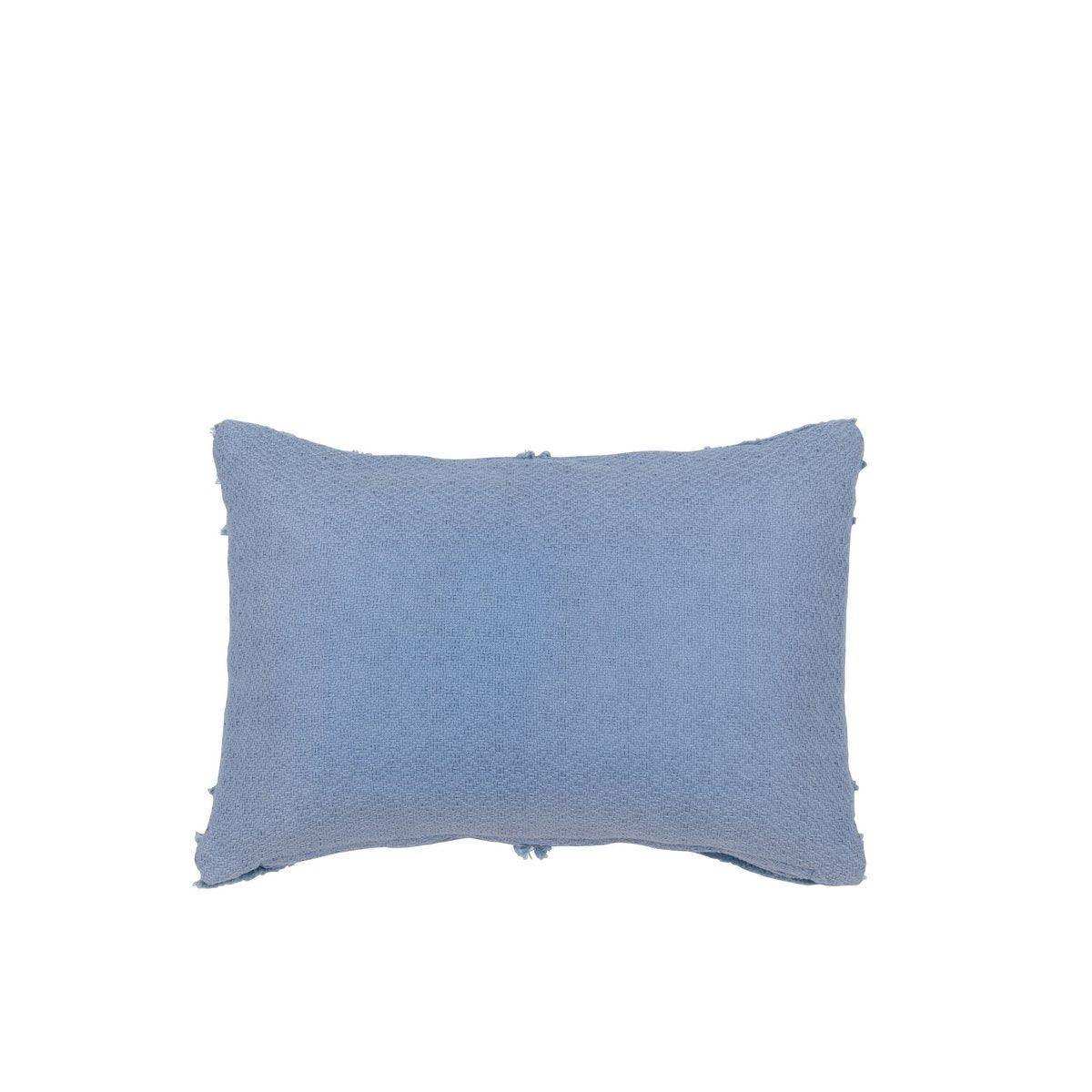 J-Line Kissen Fringes Lines – Baumwolle – Blau - HomeDesign Knaus