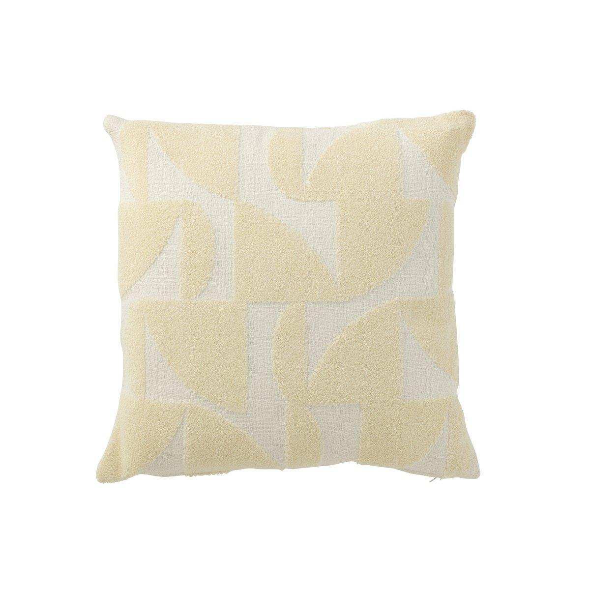 J-Line Kissen Geo - Textil - Weiß/Hellgelb - HomeDesign Knaus