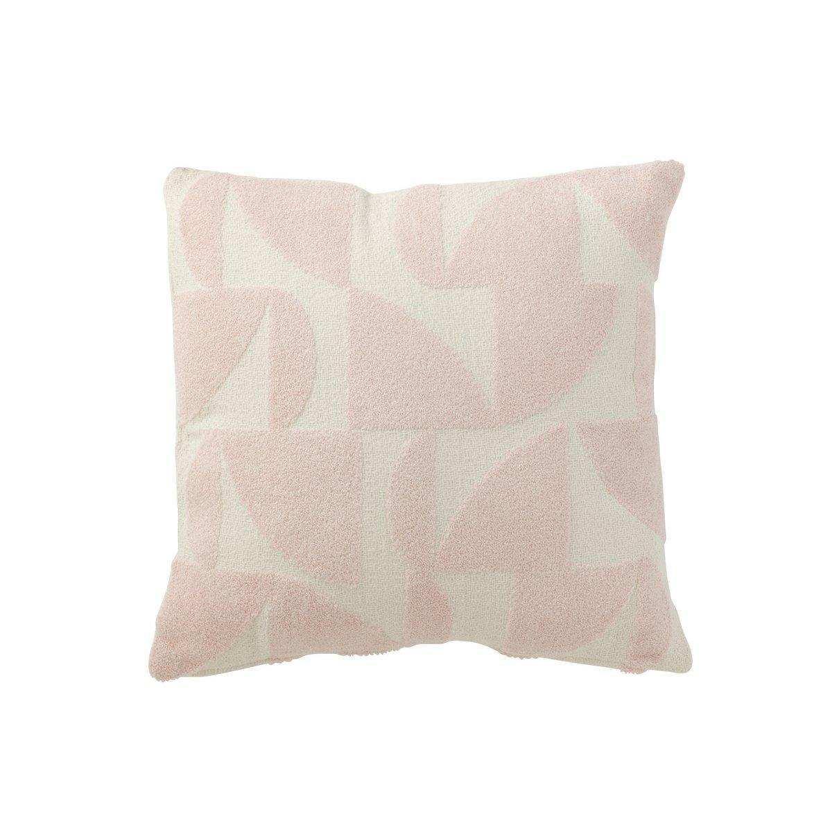 J-Line Kissen Geo - Textil - Weiß/Hellrosa - HomeDesign Knaus