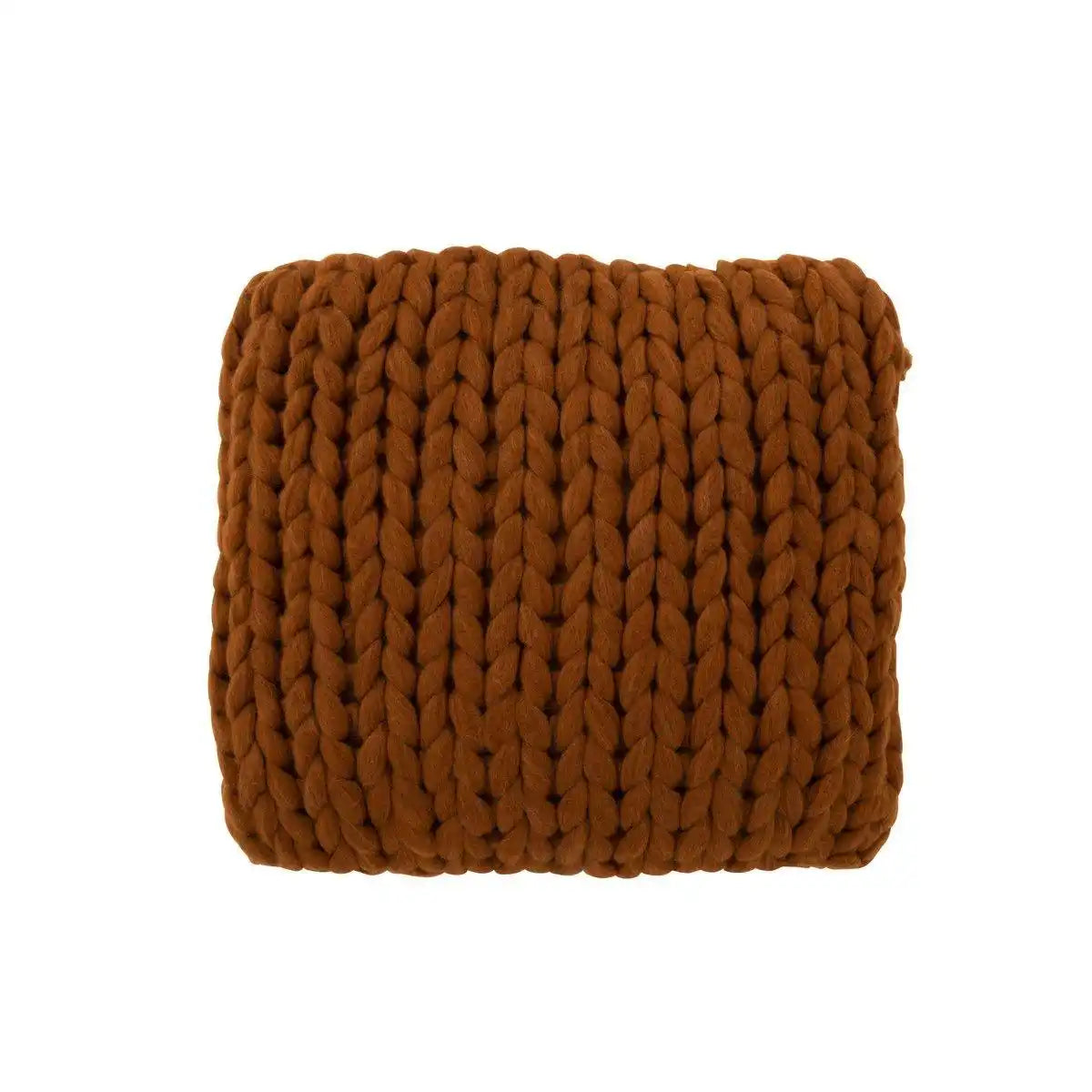 J-Line Kissen Gestricktes Acryl – Polyester – Orange/Braun - HomeDesign Knaus