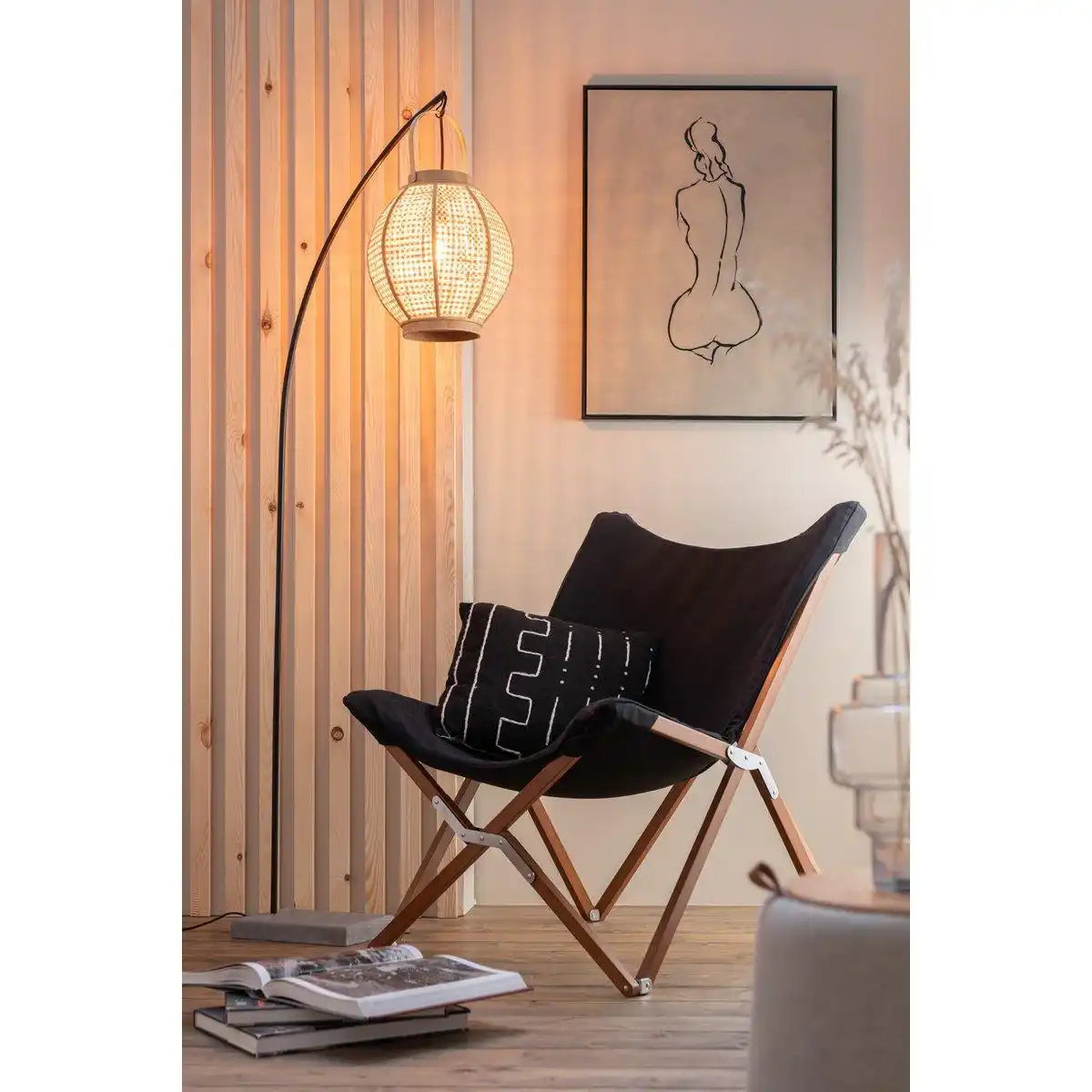 J-Line Kissen Graphic Drawing 1 – Baumwolle – Schwarz - HomeDesign Knaus