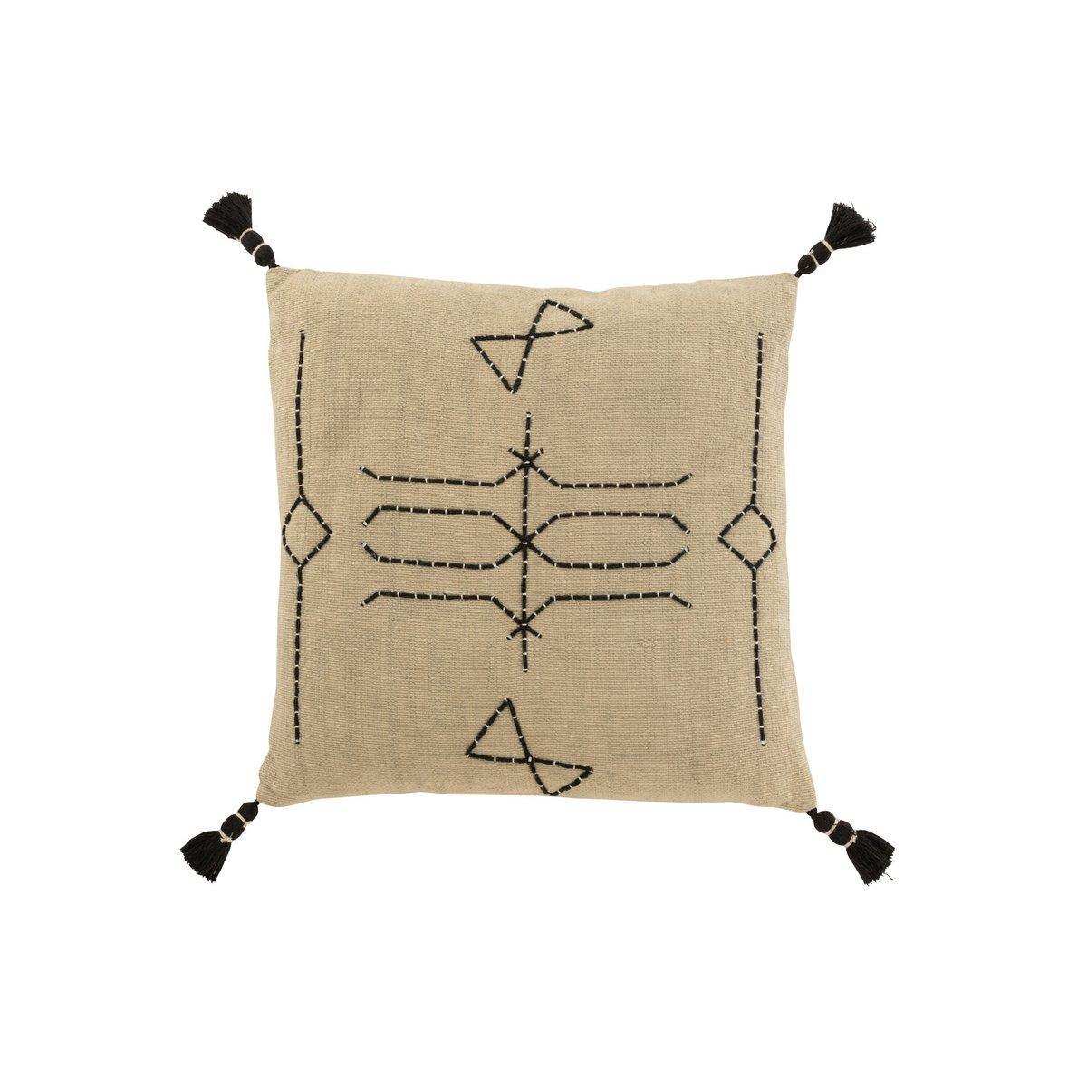 J-Line Kissen Graphic Shapes Square – Baumwolle – Grau - HomeDesign Knaus