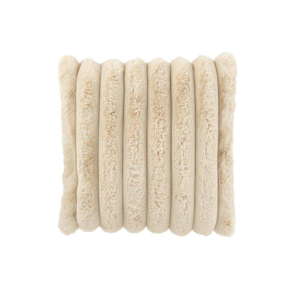 J-Line Kissen groß Cord Polyester Beige - HomeDesign Knaus