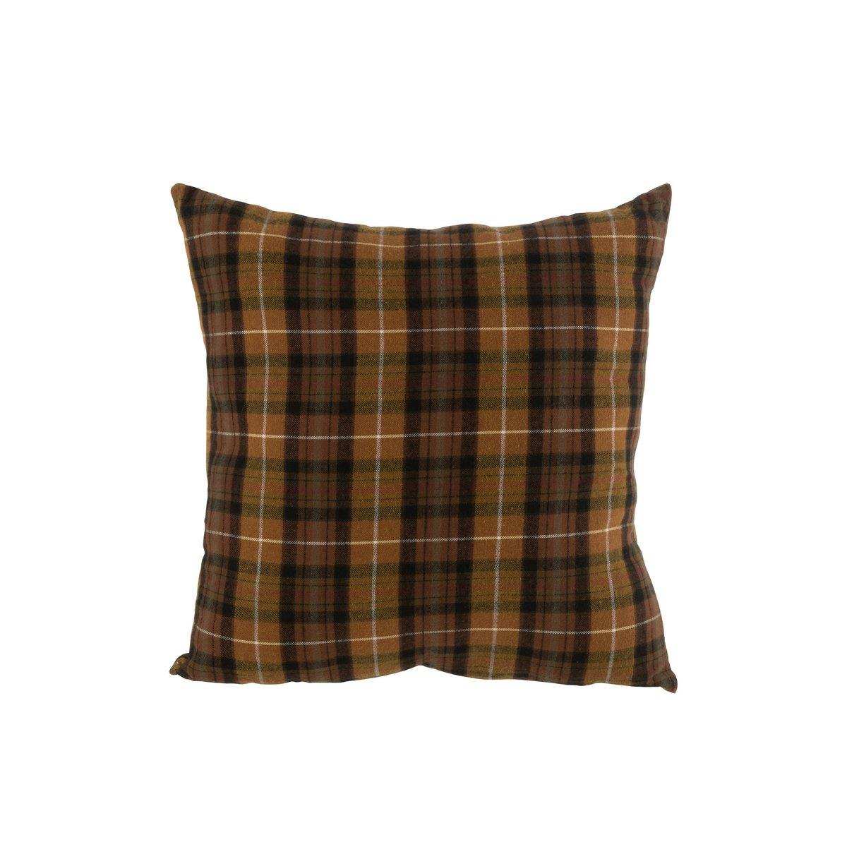 J-Line Kissen Kariert - Textil - Braun - HomeDesign Knaus