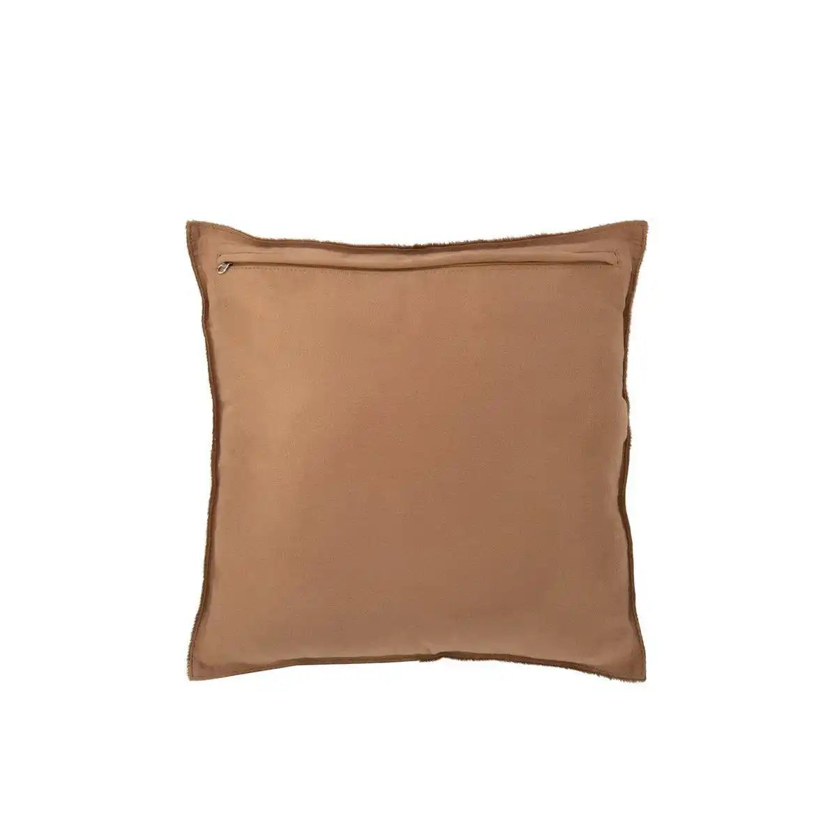 J-Line Kissen Kuhhaar – Leder – dunkles Kamel - HomeDesign Knaus