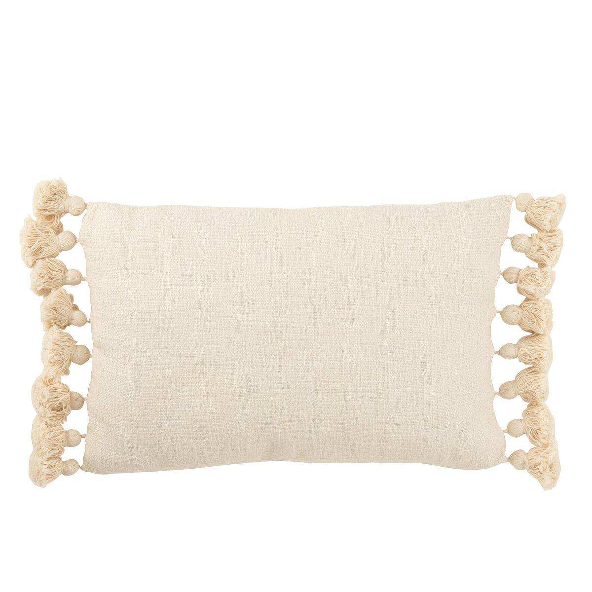 J-Line Kissen Kwastje – Baumwolle – Beige - HomeDesign Knaus