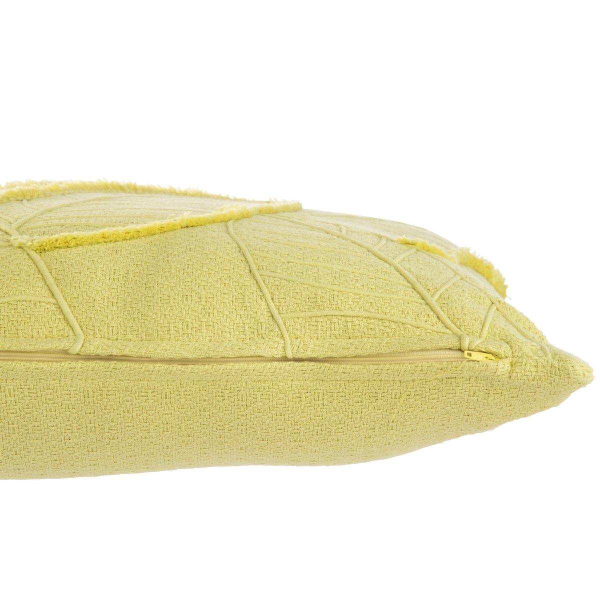J-Line Kissen Leaves – Baumwolle – Limette/Grün - HomeDesign Knaus